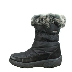 Spring Step Alpi-Tex Vanish Faux Fur Trim Black Snow Boots Size 37 US 7